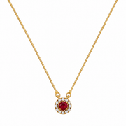 Royal Circle Locket Necklace with Crystal Stone Detailing