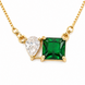Square Crystal Locket Necklace with Heart Stone Accent