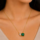 Square Crystal Locket Necklace with Heart Stone Accent