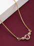 Round Ruby Pendant Necklace with Teardrop CZ Accents