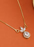 Pear-Shaped Crystal Drop Locket Necklace with Marquise Stone Accents
