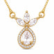 Pear-Shaped Crystal Drop Locket Necklace with Marquise Stone Accents