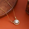 Dazzling Round Solitaire Pendant Necklace with CZ Stone Halo