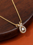Dainty Teardrop Crystal Pendant Necklace with CZ Stone Detailing