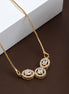 Triple Oval Crystal Pendant Necklace with Sparkling CZ Stonework