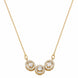 Triple Oval Crystal Pendant Necklace with Sparkling CZ Stonework