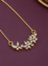 Elegant Floral CZ Necklace with Marquise Crystal Cluster Pendant