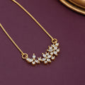 Elegant Floral CZ Necklace with Marquise Crystal Cluster Pendant