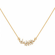 Elegant Floral CZ Necklace with Marquise Crystal Cluster Pendant