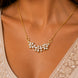 Elegant Floral CZ Necklace with Marquise Crystal Cluster Pendant
