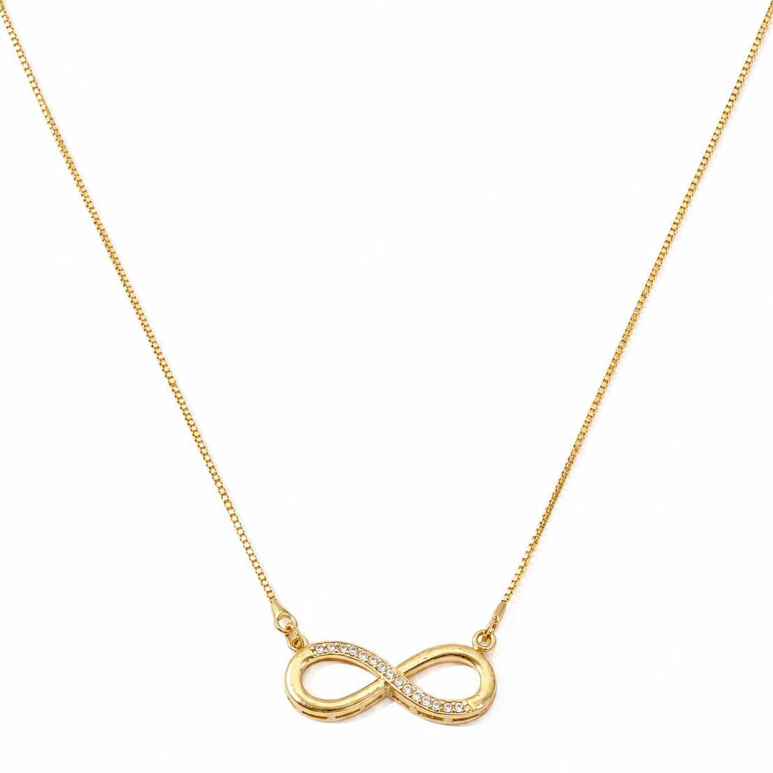 Elegant Infinity Pendant Necklace with Sparkling CZ Stone Detail