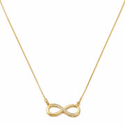 Elegant Infinity Pendant Necklace with Sparkling CZ Stone Detail
