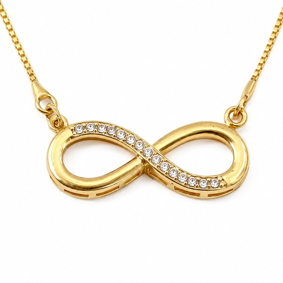Elegant Infinity Pendant Necklace with Sparkling CZ Stone Detail