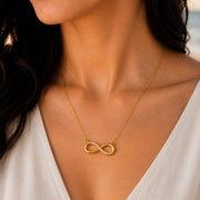 Elegant Infinity Pendant Necklace with Sparkling CZ Stone Detail