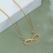 Elegant Infinity CZ Pendant Necklace with Heart Link Detail