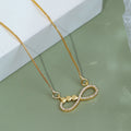 Elegant Infinity CZ Pendant Necklace with Heart Link Detail