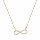 Elegant Infinity CZ Pendant Necklace with Heart Link Detail