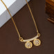 Stylish Twin Pendant Necklace with Crystal-Studded Bar Design