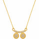 Stylish Twin Pendant Necklace with Crystal-Studded Bar Design