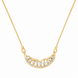 Stylish Half-Moon CZ Pendant Necklace with Sparkling Stone Accents