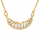 Stylish Half-Moon CZ Pendant Necklace with Sparkling Stone Accents