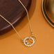 Elegant Interlocking Loop CZ Pendant Necklace with Sparkling Stone Detailing