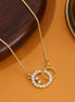 Elegant Interlocking Loop CZ Pendant Necklace with Sparkling Stone Detailing