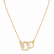 Elegant Interlocking Loop CZ Pendant Necklace with Sparkling Stone Detailing