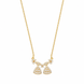Elegant Bell Charm CZ Pendant Necklace with Floral Detailing