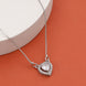 Heart-Shaped Crystal Pendant Necklace with CZ Stone Detailing