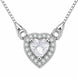 Heart-Shaped Crystal Pendant Necklace with CZ Stone Detailing