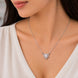 Heart-Shaped Crystal Pendant Necklace with CZ Stone Detailing