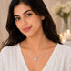 Heart-Shaped Crystal Pendant Necklace with CZ Stone Detailing