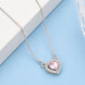 Heart-Shaped Crystal Pendant Necklace with CZ Stone Detailing