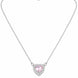 Heart-Shaped Crystal Pendant Necklace with CZ Stone Detailing