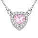 Heart-Shaped Crystal Pendant Necklace with CZ Stone Detailing