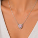 Heart-Shaped Crystal Pendant Necklace with CZ Stone Detailing