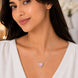 Heart-Shaped Crystal Pendant Necklace with CZ Stone Detailing