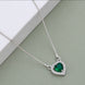 Heart-Shaped Crystal Pendant Necklace with CZ Stone Detailing