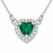 Heart-Shaped Crystal Pendant Necklace with CZ Stone Detailing