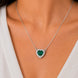 Heart-Shaped Crystal Pendant Necklace with CZ Stone Detailing