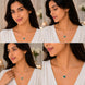 Heart-Shaped Crystal Pendant Necklace with CZ Stone Detailing