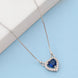 Heart-Shaped Crystal Pendant Necklace with CZ Stone Detailing