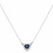Heart-Shaped Crystal Pendant Necklace with CZ Stone Detailing