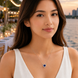 Heart-Shaped Crystal Pendant Necklace with CZ Stone Detailing