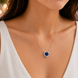 Heart-Shaped Crystal Pendant Necklace with CZ Stone Detailing