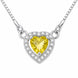 Heart-Shaped Crystal Pendant Necklace with CZ Stone Detailing