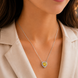 Heart-Shaped Crystal Pendant Necklace with CZ Stone Detailing