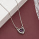 Heart-Shaped Crystal Pendant Necklace with CZ Stone Detailing