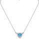 Heart-Shaped Crystal Pendant Necklace with CZ Stone Detailing